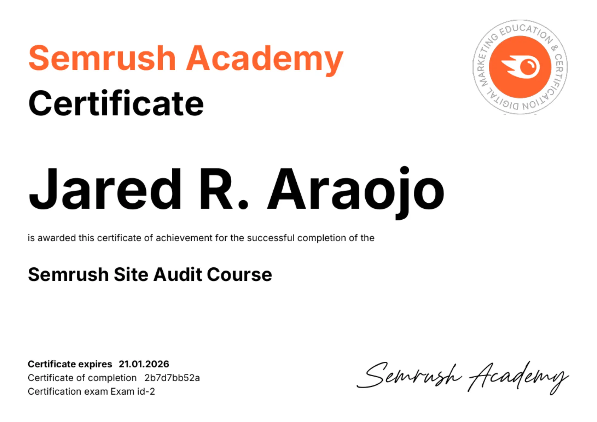 Semrush Site Audit Course