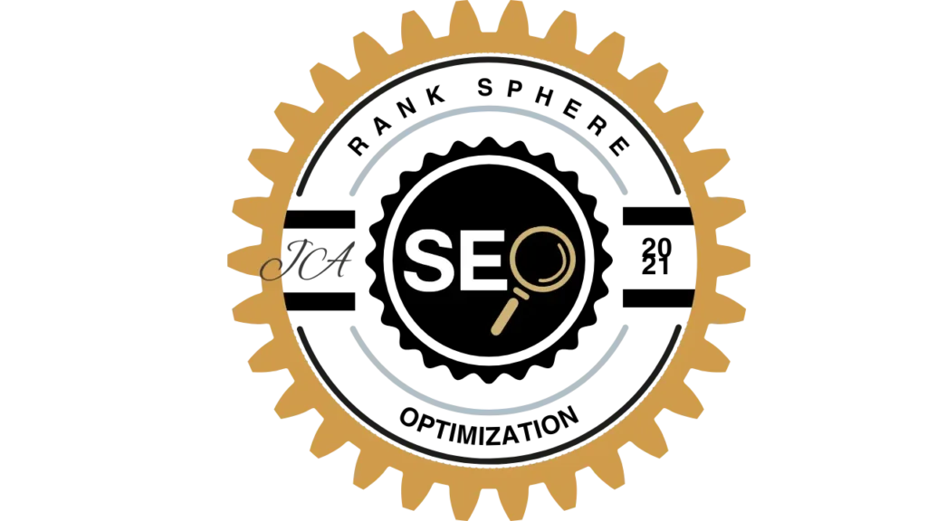 Rank Sphere logo featuring bold, modern typography with a design symbolizing search engine optimization, digital marketing, and improved online visibility.